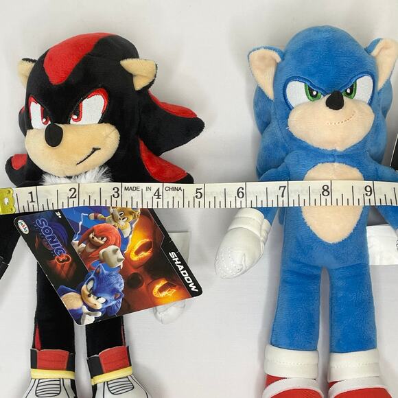 Sonic the Hedgehog & Shadow Plush Set of 2 | 10" Sega Stuffed Animals | NWT - Picture 13 of 13